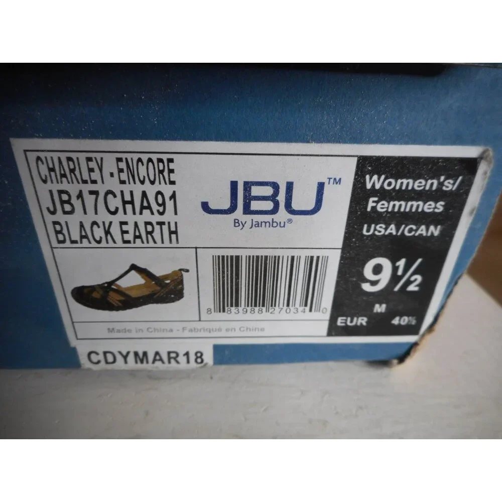 JBU Jambu Sz 9.5 Charley Strappy Sandals Vegan / Leather hook loop close Black - Picture 7 of 12